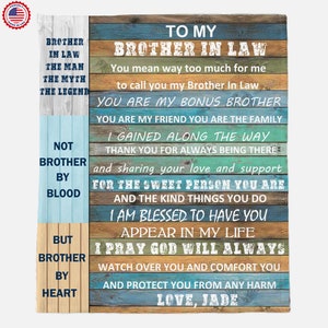 Bonus Brother Blanket,Custom Brother-In-Law Gift Idea,Personalized Birthday Gift,Blanket for Brother in Law Christmas Gift,Keepsake Blanket