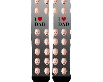 Custom Father Day SOCKS ,Face On Socks - Birthday Gift,Unique Gift, FunnyGift ,Custom Photo Face,Custom Family Socks