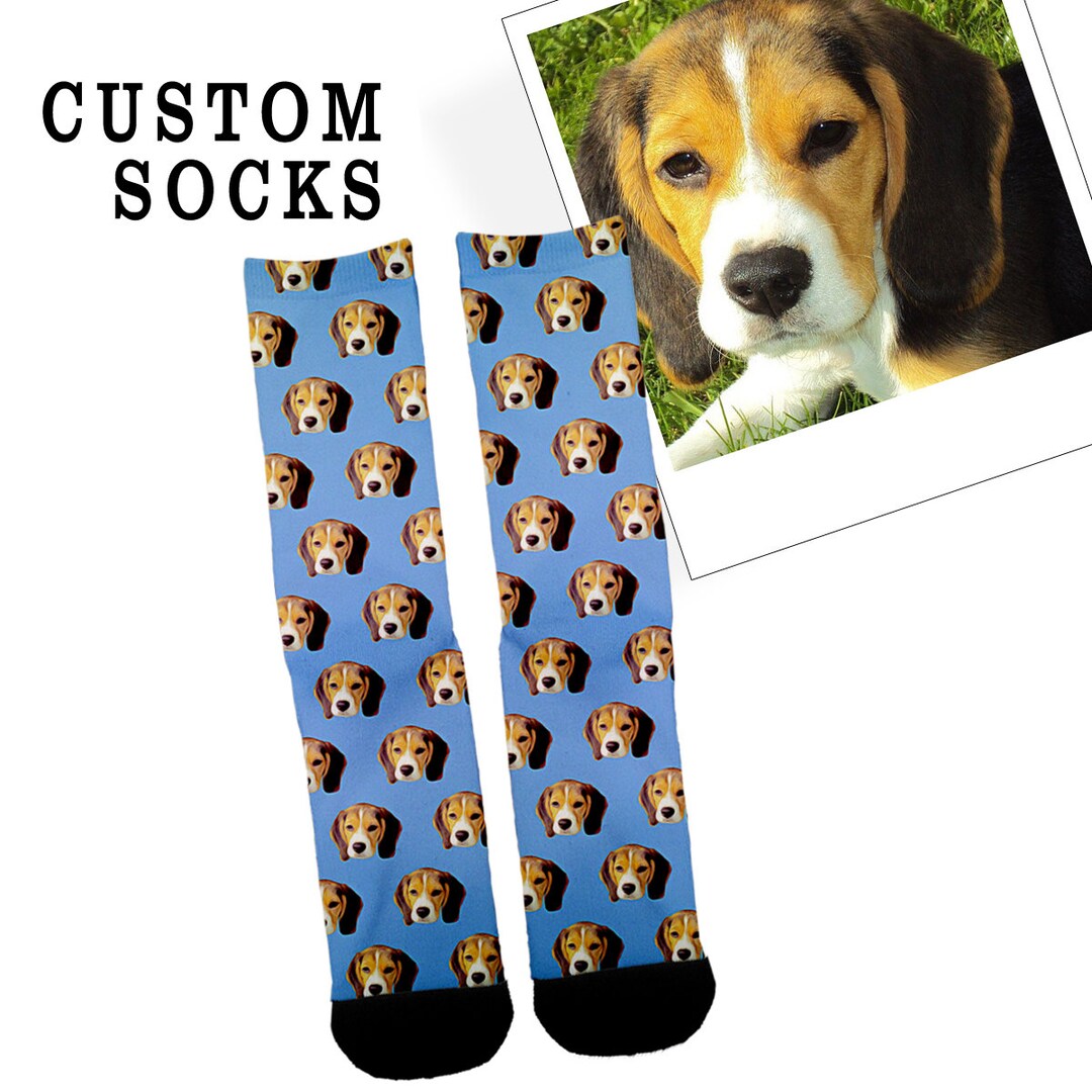 Custom Dog Sockspersonalized Dog Socks your Dog on Socks your Pet on