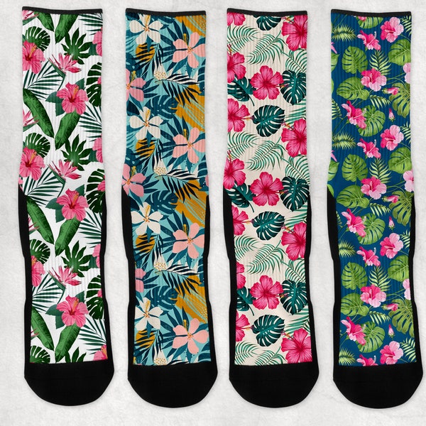 Hawai Floral  Socks, Unique Gift,Wedding Socks,Bride Socks,Bridesmaid Gift, Bridesmaid Socks, Groom Socks, Mother's DayGift,