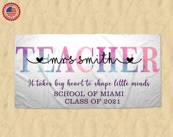 Personalized  Teachers Appreciation Gift , Personalized Teacher Beach Towel ,Custom Name beach towel ,Summer Gift, Gift for Teachers