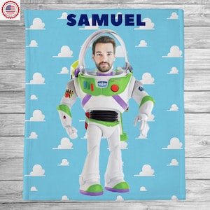 Personalized Buzz Lightyear inspired  towel/ Photo face blanket,Buzz Gift,Toy Story beach photo face towels, Buzz Lightyear Pillowcase