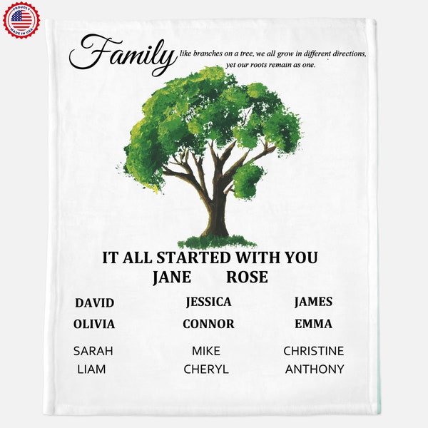 Family Tree Blanket Etsy