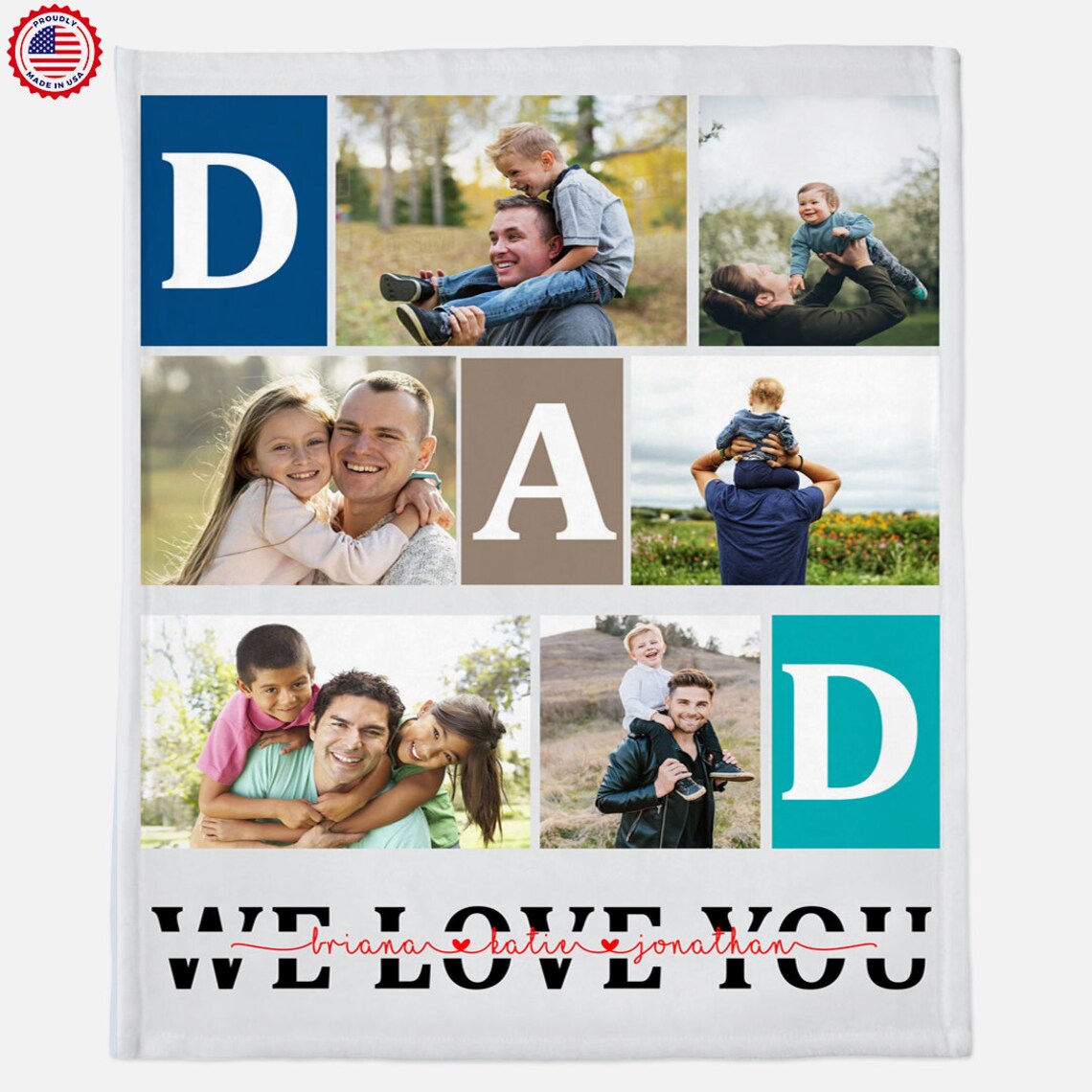 Personalized Photo Blanket for Dad father's Day Blanket Etsy