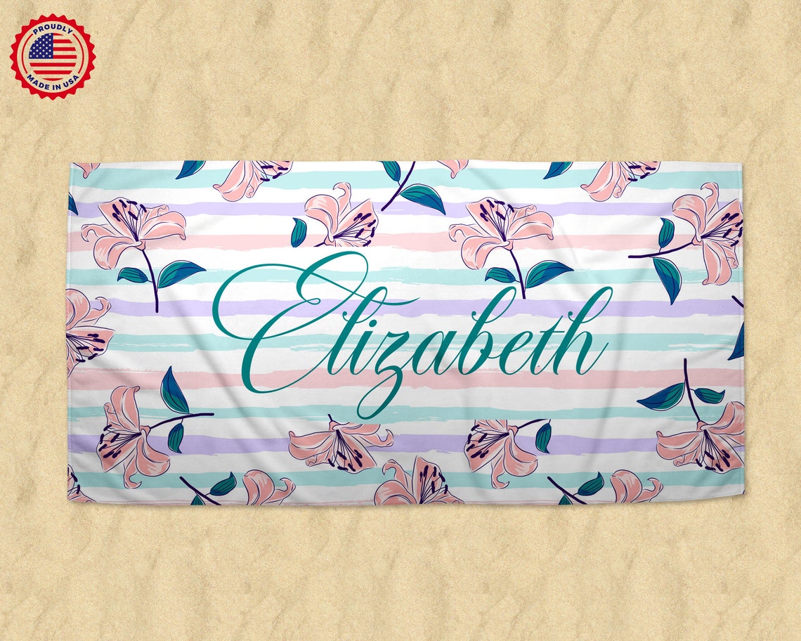 Personalized Floral Beach Towel girls Trip Gifts Weekend Etsy Ireland