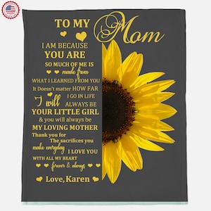 Cobertor para o Dia das Mães, Cobertor Floral para Vovó, Cobertor com Cartas, Cobertor Personalizado para Crianças/Netos, Cobertor Mimi, Presente para o Dia das Mães 2025