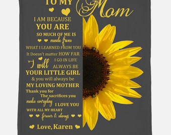 Mother&#39;s Day Blanket, Floral Grandma Blanket,Letter Blanket, Personalized Blanket from kids/GrandKids, Mimi Blanket, Mothe&#39;rs day gift 2025