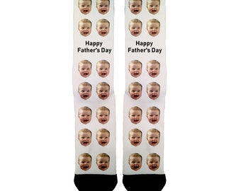 Custom Socks -Father's Day - Personalized Father's Day Socks - Your face on Socks  -Birthday Gifts, I Love  Dad