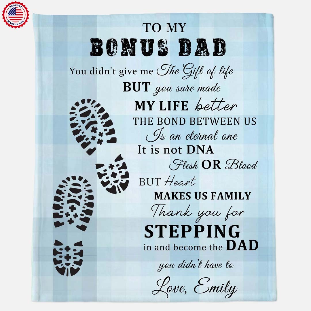 Bonus Dad Gift, Step Dad Christmas Gift ,blanket for Bonus Dad, Hero ...