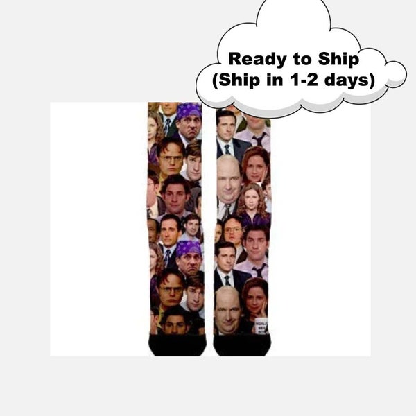 Chaussettes de bureau, Cadeau unique, Cadeau de fan de bureau, Cadeau amusant, ,Les cadeaux de bureau,Les amoureux de bureau,Michael Scott,Dwight Schrute,L’émission de télévision de bureau