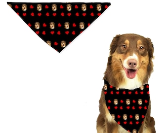 Custom Dog Bandana With Face And Name - Personalized Dog Photo Bandanas - Face Pattern Bandana - Custom Dog Bandana - Dog Lover Dog Mom Gift