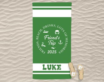Toalha de praia personalizada para viagem, presentes personalizados para viagem de meninas, ideias para presentes de fim de semana, despedida de solteira na praia, lembrancinhas para festas de adultos, toalha para cruzeiro