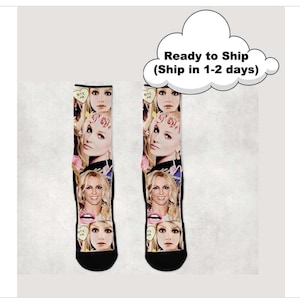 Britney Spears socks, Celebrity Socks, Unique Socks , Gift For Britney Spears Fan