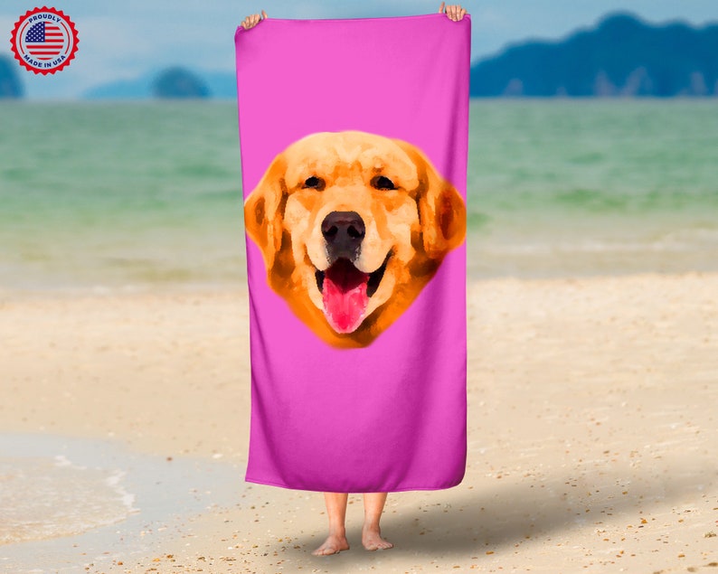 Customized Dog Face Beach Towel customized Gift Spring Etsy
