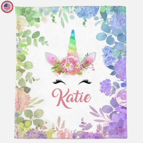 Personalized Baby Unicorn Throw Blanket - Custom Name, 30x40 Inch, Soft Fleece, Nursery Decor - View #4