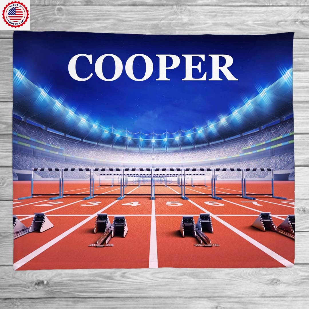 Race Track Blanket, Race Track Athlete Décor, Man Cave Decorations