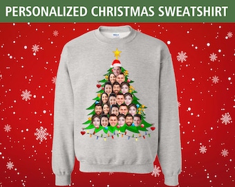 OFFICE PARTY Custom Face Funny Ugly Christmas Sweatshirt ,Custom Face Sweater, Christmas Outfit -Work Party-Christmas 2023 Sweater,Xmas Gift