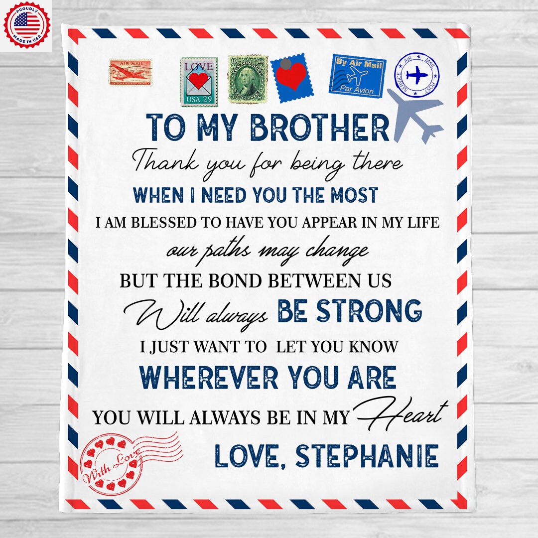 To My Brother Blanket, Personalized Name Blanket, Custom Letter Blanket,family Throw Blanket ...