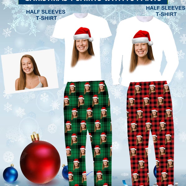 Custom Christmas Pajama Pants,Personalized Plaid Pant Pajama,Custom Pj Pants,Photo Pajama,Face Pajamas,Christmas 2023 Photo Gift For Her Him