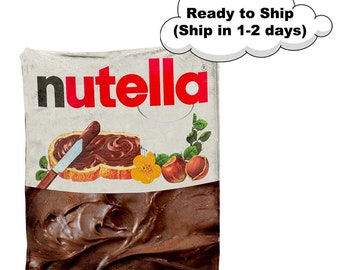 Nutella Blanket, Nutella Lover Gift, Unique Gift , Crazy Gift, Chocolate Lover Gift ,