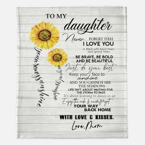 Cobertor para minha filha, cobertor de texto personalizado, lance personalizado para filha, presente dos pais, ideia de presente de feriado, cobertor de dormitório