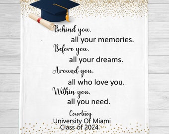 Class of 2026 Graduation Blanket, Personalized Blanket, Senior Graduation Gift, Custom Text Graduation Blanket Gift,2026 High School Grad