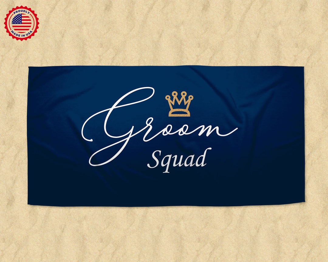 Personalized Bride and Groom Squad Beach Towel,personalized Name Towel