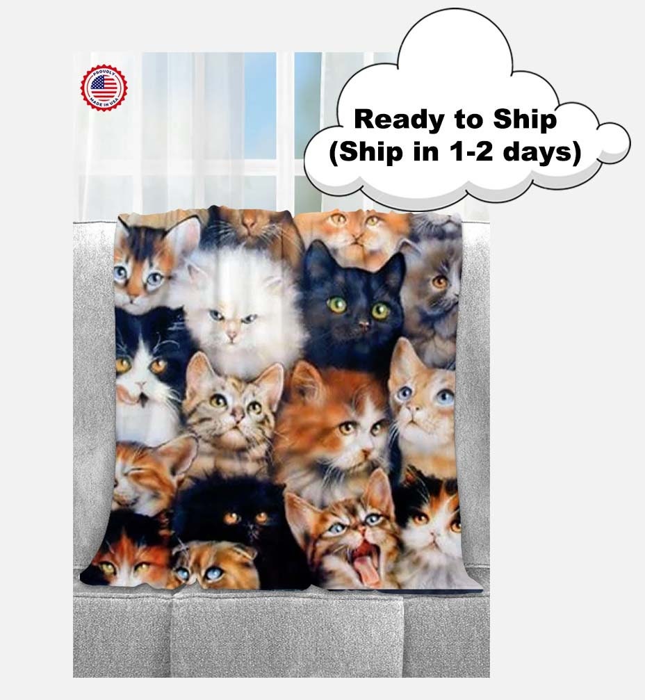 Cat Throw Blanket Etsy Canada