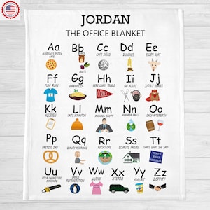 Personalized The Office Blanket, The Office Alphabet  Blanket, The Office Custom Name Blanket, The Office TV SHOW Blanket, The Office Pillow