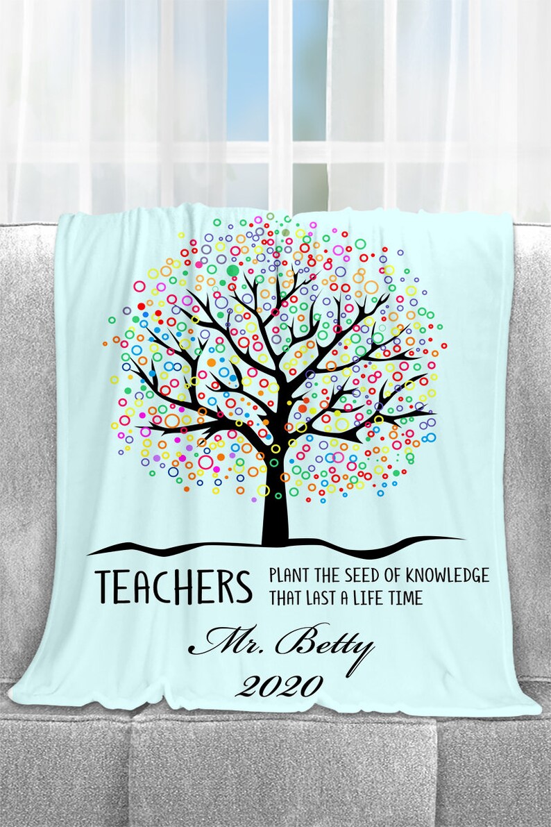Personalized Teacher Blanket Personalized Teacher Gift Etsy