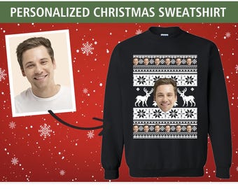 Moletom engraçado de Natal, suéter feio de Natal, presente de Natal personalizado, gola redonda de Natal, moletom de inverno para mulheres, camisa de Natal