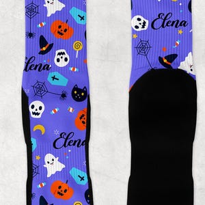 Personalized Kids Socks, Halloween Face Socks, Halloween Gift For Kids, Spooky Halloween Pumpkin Costume Socks, Trick or Treat Party Favor