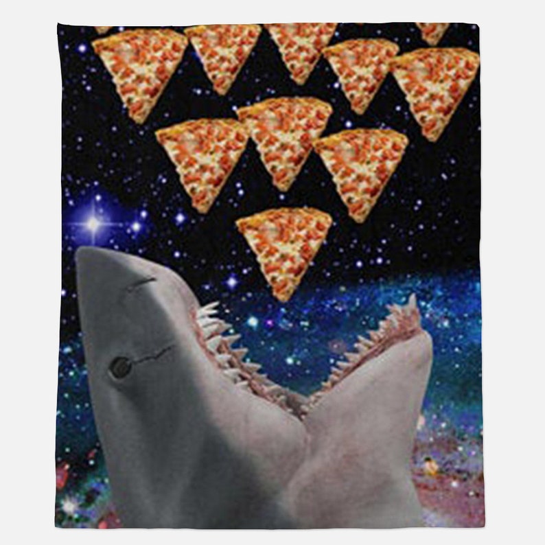 Shark Pizza Blanket Shark Lover Gift Pizza Lover Gift Etsy
