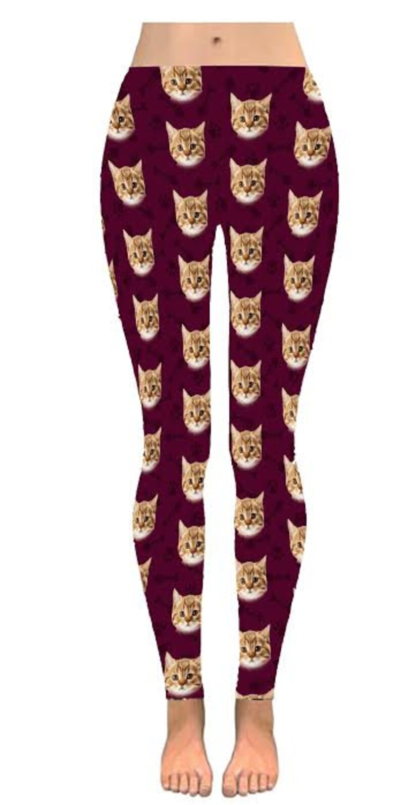 Custom Face Leggings I Custom Pet Leggings Personalized Cat Etsy