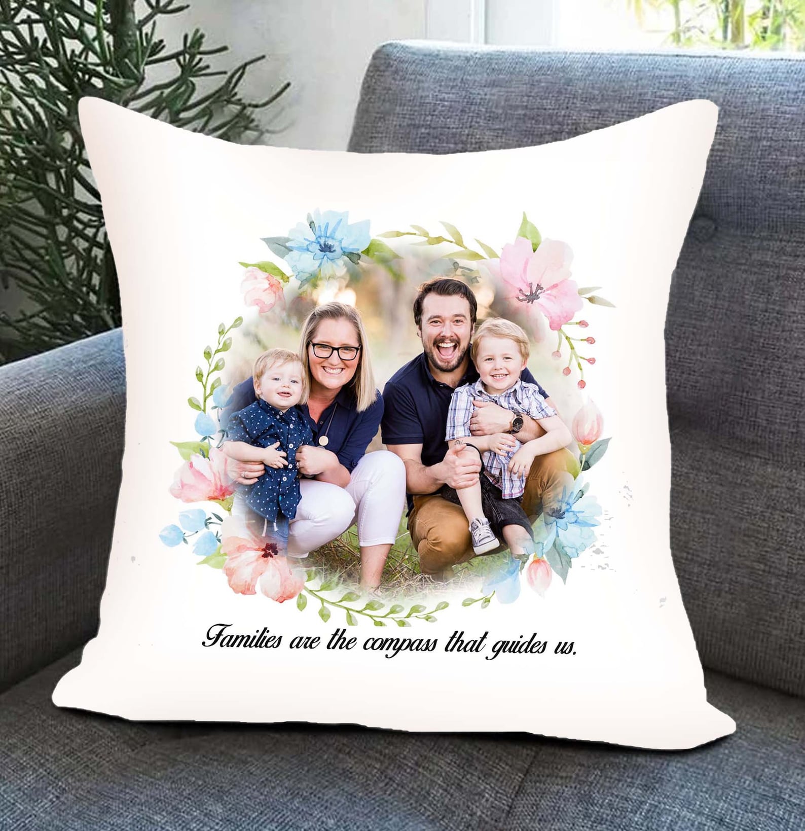 Personalized Photo Pillow Casepersonalized Family Picture Etsy