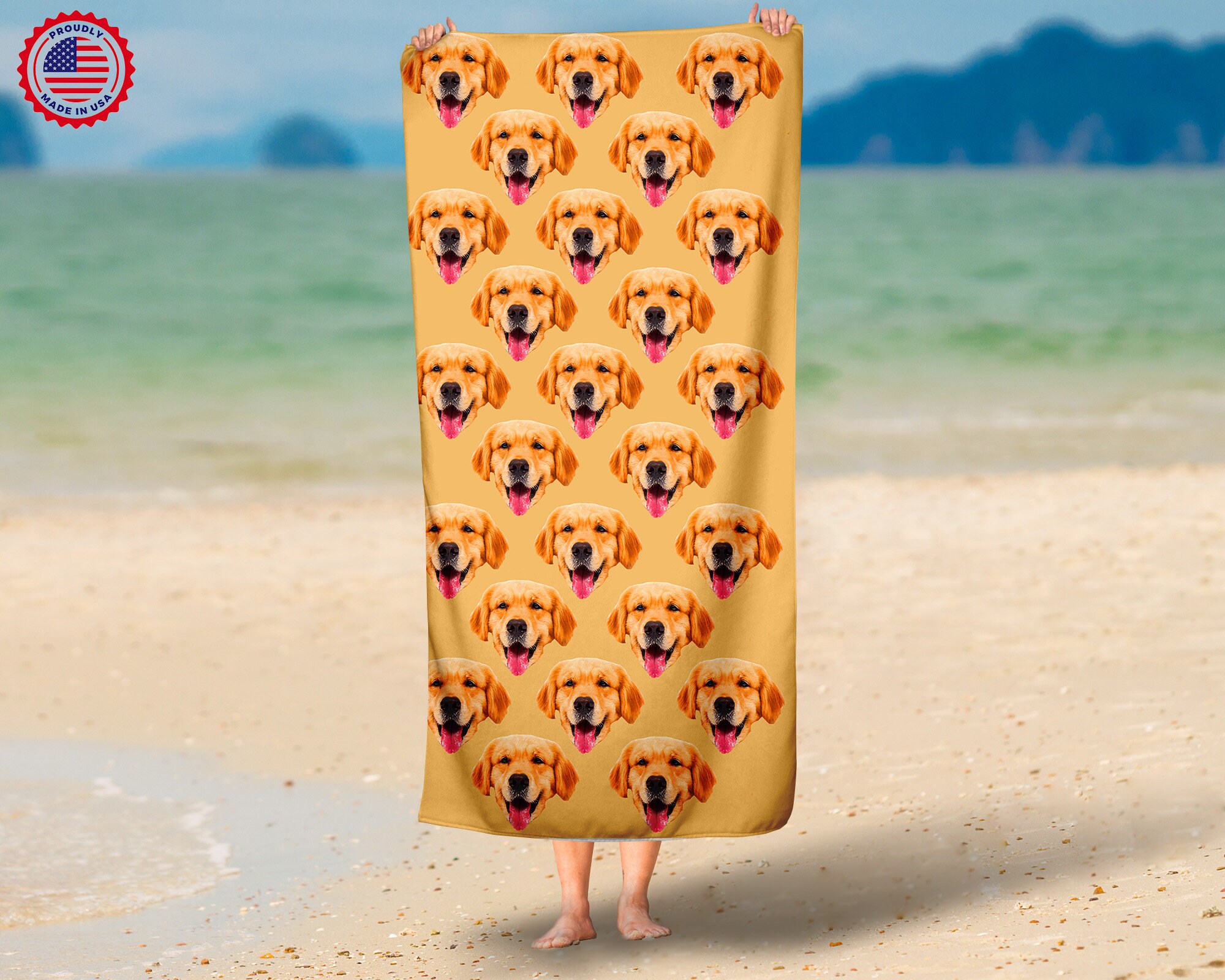 Your Dog on A Beach Towelpersonalized Pet Photo Towel custom Etsy