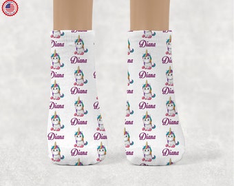 Personalized  Kids-Socks, Custom Name Unicorn Socks,Birthday Gift,Gift Idea for Kids-Party Favor,Personalized Toddler Socks,Stocking Stuffer