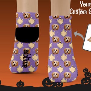 Personalized Kids Socks, Halloween Face Socks, Halloween Gift For Kids, Spooky Halloween Witch Socks, Trick or Treat Party Favor for Kids