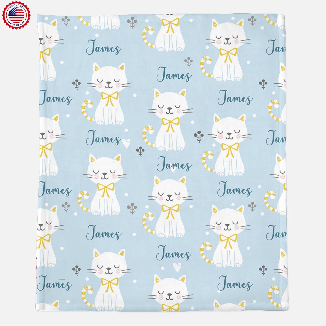 Cat Blanket, Personalized Cat Blanket, Personalized Cat Lover Gift