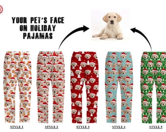Custom Pajama Pants,Custom Face Christmas Pajamas,Your Pet on your Pajama Pants,Matching Family Pajamas, Holiday Pajamas,Family Matching PJs