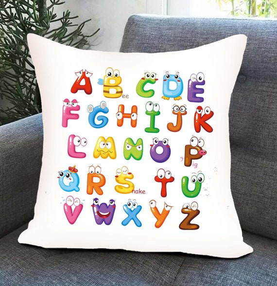 Personalized Pillow Case Personalized Cartoon Alphabet Pillow Custom Pillowcase Photo Cushion Holiday Gift Christmas Gift Idea Etsy