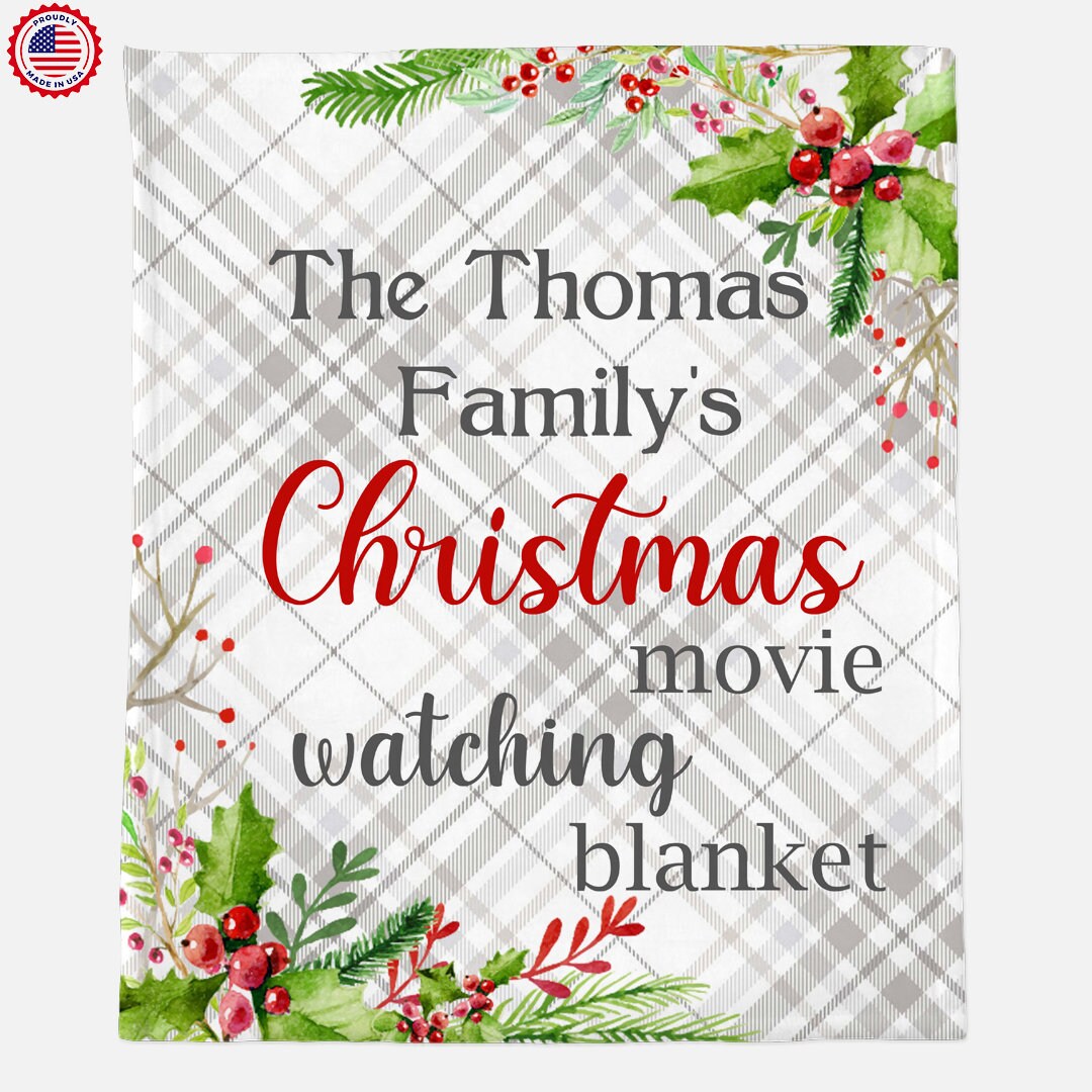 Christmas Movie Watching Blanket, Personalized Gift, Custom Christmas