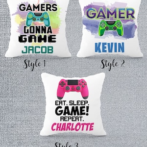 Kids Gaming Pillow - Gaming Theme Pillow Covers -Personalized Name Pillow -Kids Pillow Cover, Easter Basket Gift, Holiday Gift Kids