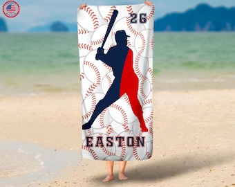 Personalisiertes Baseball-Strandtuch - personalisiertes Baseball-Strandtuch, 30x60 Strandtuch, kundenspezifisches Sporttuch, Baseballteam Bevorzugung