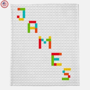 Building Blocks Name Blanket ,Custom Name Blanket ,Building Block blanket, Fun Gift, Gift for Toddlers, Christmas Gift for Grandkids or kids