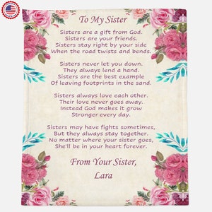 Letter to My Sister Custom Sister Blanket Custom Blanket Christmas Gift for Sister to My Sister Blanket Etsy Canada