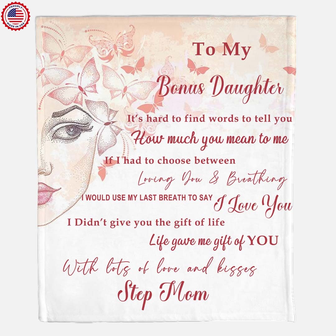 Bonus Daughter Gift Step Daughter Christmas Gift blanket for Bonus Daughter Custom Gift From Step Dad Mom Keepsake Daughter Blanket Etsy