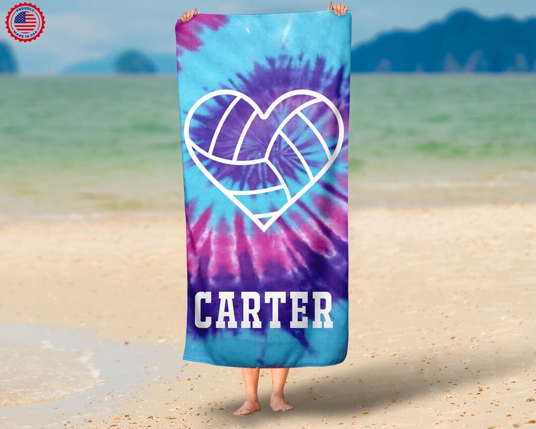 Personalized Tie & Dye Volleyball Beach Towelpersonalized Team Towel