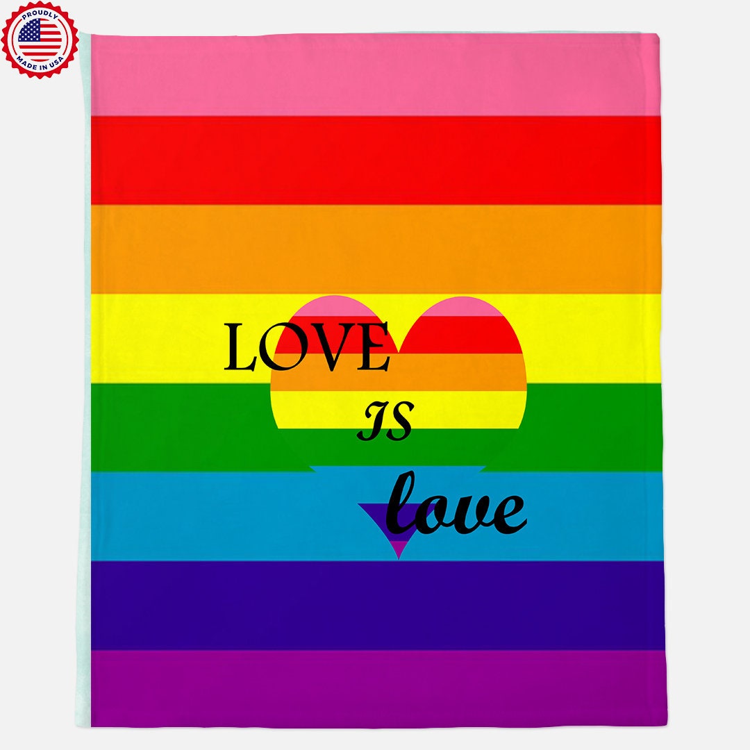 Love is Love , Throw Blanket, Decorative Throw, Happy Pride, Rainbow