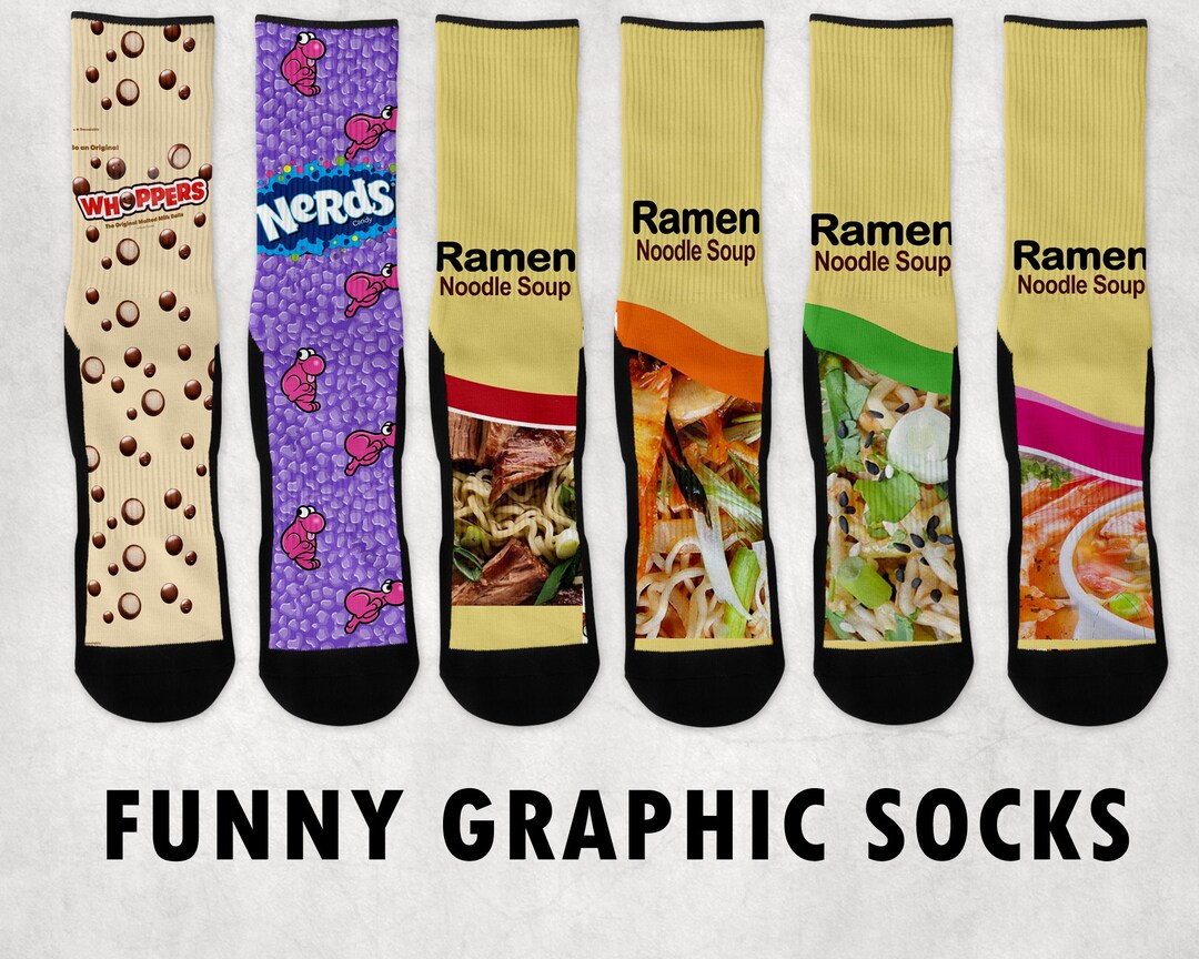 Funny Graphic Socks Teen Adult and Toddler Sizes , Nerds Candy Socks
